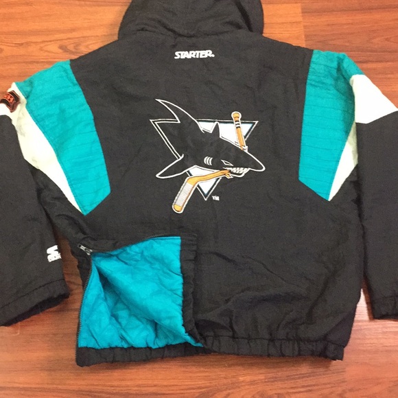 Vintage Starter NHL Sharks Hooded Puffer Jacket - Picture 8 of 8